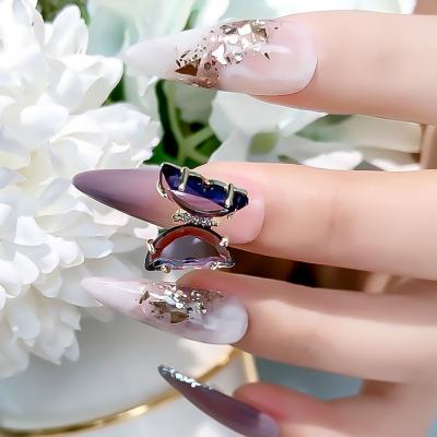 China Luxury Hot Sale 3D Mix Butterfly Nail Charms Nail Art Crystal Nail Studs Gold Metal Butterfly For Women Girls for sale