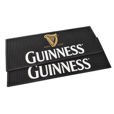 China Custom Guinness Puddle Runner Drip Beer Custom PVC Bar Mat for sale