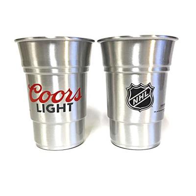 China Disposable Custom Logo Personalized Mug Disposable Cold Drinks Aluminum Tumbler Beer Cup for sale