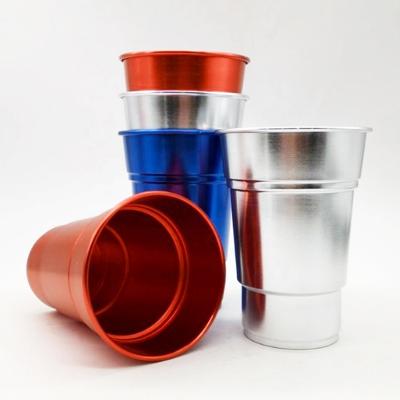 China Disposable Promotional Colorful Aluminum Pint Set Beer Mug Metal Tumbler Party Outdoor Ball Tin Can Drinking Mug Cup for sale