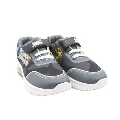 China Light led lighted black and blue kids sport shoes for sale