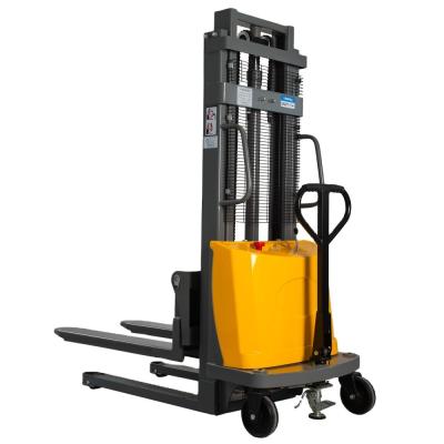 China 1.5 Ton 3307 lbs Semi-Automatic Hydraulic Stacker Electric Pallet Stacker for Warehouse Handling for sale