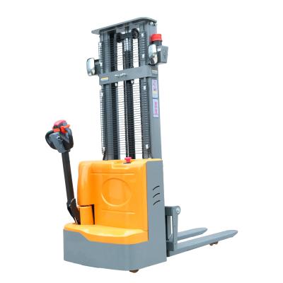 China Full Electric Self Lifting Pallet Stacker 1000kg 1500kg 3m Hydraulic Walkie Stacker Forklift for sale