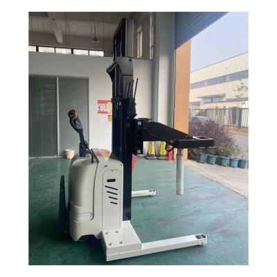 China 1000kg Reel Handling Mobile Hydraulic Film Roller Electric Battery Reel Lifter for sale