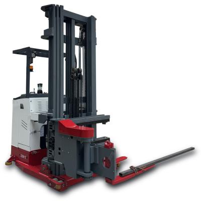 China 1 ton 1.5 ton battery operated electric 3-way pallet stacker with 180 degree turning forks for sale