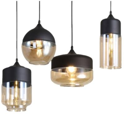 China Modern Warehouse Loft Industrial Glass Pendant Lamp E27 Light Hanging Decorative Chandelier for sale