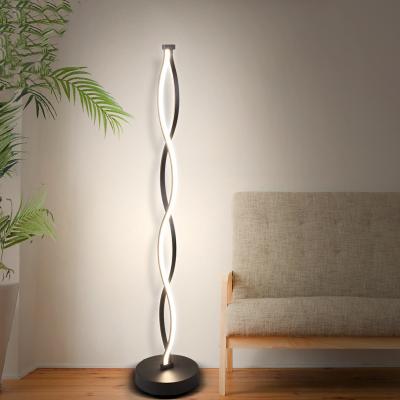 China Modern Nordic Decorative Creative Personality Wave Curve LED Eye Protection Bracket Floor Lamp for sale