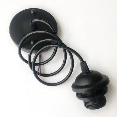 China Screw Vintage Bakelite Lamp Holder E27 Plastic Pendant Light Bulb Socket Accessories White Black for sale