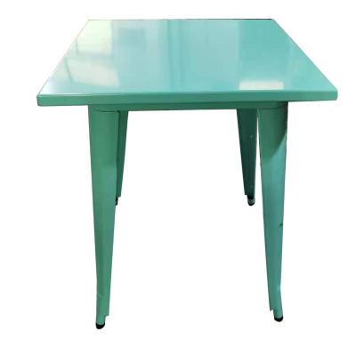 China Hot Sale Welding Dining Table Metal Iron Steel Table For Cafe And Restaurant for sale