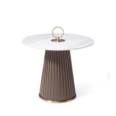 China Slate coffee table industrial simple creative small round apartment coffee table light luxury combination for sale