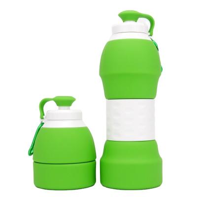 China 580ml viable hot sale outdoor camping logo silicone portable custom collapsible water bottle for sale