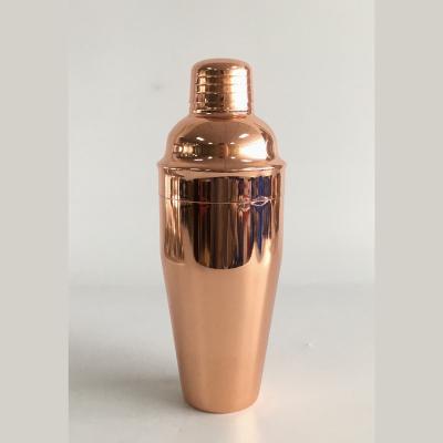 China 700ml Stainless Steel Cocktail Shaker Copper Plated Rose Gold Sustainable Cocktail Shaker for sale