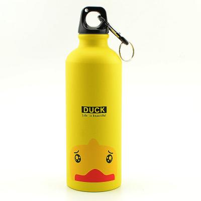 China Viable Easy Take Outdoor Water Bottle Sports Single Wall Aluminum Bottle Drinking Flask With Portable Lid Custom Logo for sale