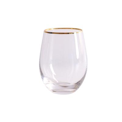 China Custom logo and shape stemless glass cup egg tumbler stainless steel wine glass wine package acceptable for sale