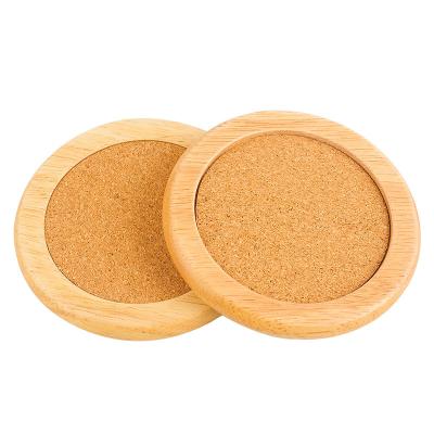 China Sustainable Hot Turned Shape Heat Resistant Cork Wooden Coasters Set for sale