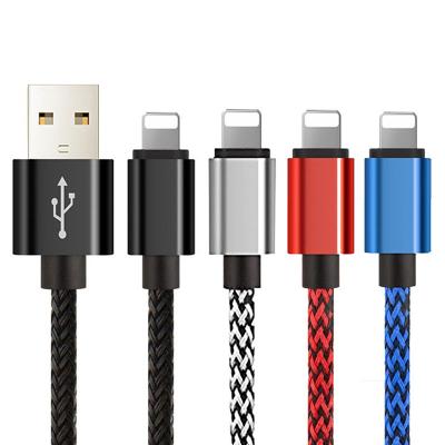 China Mobile Phone Charger Data Cable USB Nylon Braided Cord For iphone xs 8 7 6 5 max for sale