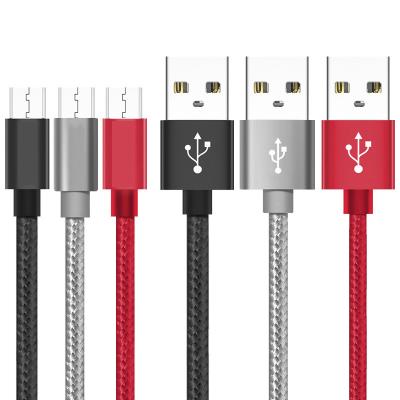 China Mobile Phone 3m Nylon Braided 10ft 5pin Data Ties Micro USB USB Android Cable for sale