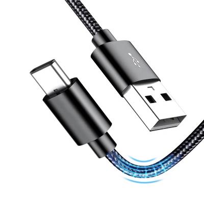 China Type C Mobile Phone 1m Cable 7 Colors 2.4A Fast Charging Data USB-C USB C Charger Nylon Braided Cord for sale