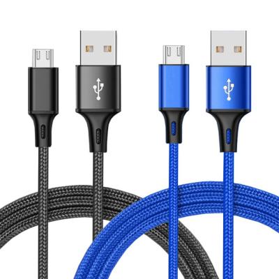 China Mobile Phone 2m Cord Nylon Braided Fast Charging Aluminum 6.6ft Android USB Housing Charger Cable Micro USB Cable for sale