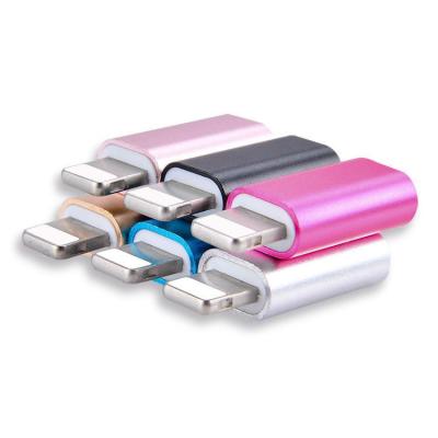 China Mobile Phone Aluminum Converter 5Pin Micro To IOS 8pin Male Adapter For iPhone To Micro USB Female Adapter for sale