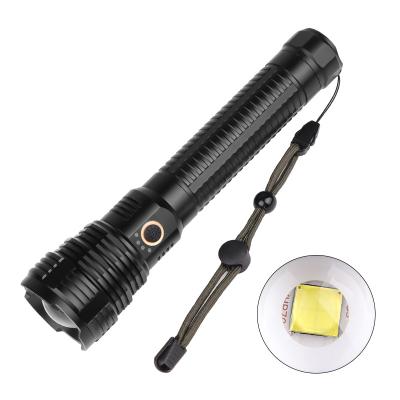 China New Design Outdoor Camping Emergency Boosting Flashlight USB Chargeing Micro 5 Ligthging Models Tactical Military Torch Light for sale