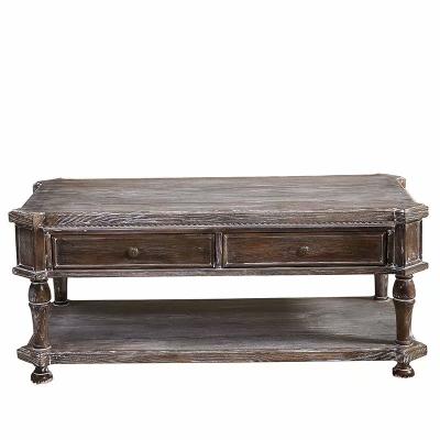 China American style custom furniture European and American high-end living room fashion style antique wooden coffee table for sale