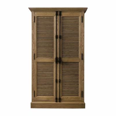 China Classy Solid Wood Oak Canopy Door Wardrobe (Size)Adjustable Custom American Furniture Bedroom for sale