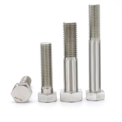 China Construction and installation DIN 933 DIN 931 304 316 2205 2507 M6 M18*180 stainless steel hex bolt for sale