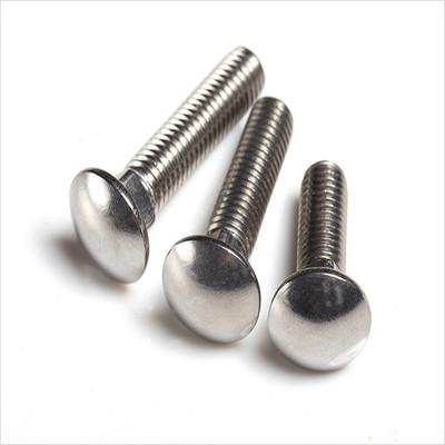 China Carriage bolt ASTM SS304 SS316 A2-70 A4-80 m8*50 m12*60 stainless steel construction and installation c/w flat spring washer and nut for sale