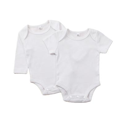 China 2021 factory quality 100% cotton baby clothes 100% cotton summer newborn baby shorts white sleeve jumpsuit for sale