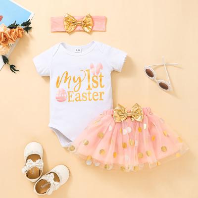 China Netting Casual Clothes Baby Summer Sets Pink Clothes Summer Children Clothing Sets Skirt Suit for sale