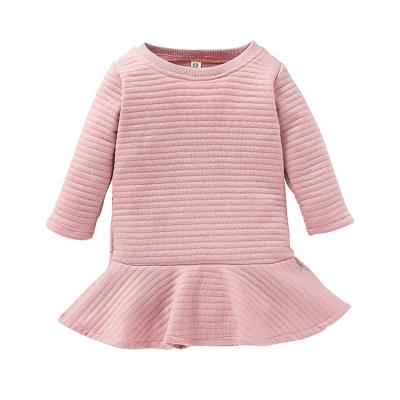 China Casual Ladies Dress Kid Wear Party Children Clothing Girl Dresses Designer Clothes Solid Color Pleated Dress for sale