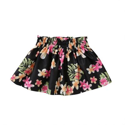 China Breathable Wholesale Floral Pattern Girl Summer Clothing Pleated Woven Mini Skirt for sale