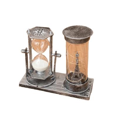 China CLASSIC White Sand Light Lamp Barrel Decoration Portable Indoor Hourglass for sale