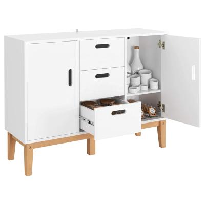 China (Others) 2 Doors and 3 Drawer Adjustable Shelf Wooden Accent Cupboard Storage Cabinet Kitchen Sideboards for sale