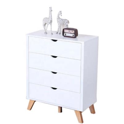 China (Other) 4 Drawer Adjustable White Wood Cabinet With Solid Wood Leg for sale