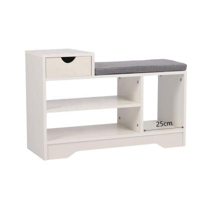 China Convertible Shoe Storage Bench White with Cushioned Seat Puller and Shelves Hallway Bench Shoe Storage Cabinets for sale