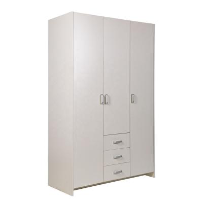 China White Wooden 3 Drawer Doors 3(Other) Wardrobe Large Adjustable Modern Bedroom Furniture for sale