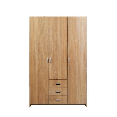 China 3 Drawer Doors 3(Other)Adjustable Modern Wooden Bedroom Furniture Large Sonama Wooden Wardrobe Cabinet for sale