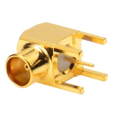 China MCX Right Angle Jack PCB Mount Type 50/75 Ohm F162-230X for sale