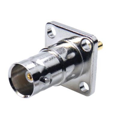 China BNC Panel Mount 4-Hole Jack Dual Crimp Type F102-135X for sale