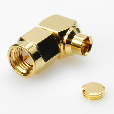 China SMA Plug Solder Right Angle Type 50 Ohm F111-234X for sale