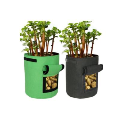 China Reusable high quality non woven biodegradable grow bag with handle for potato tomato custom size for sale