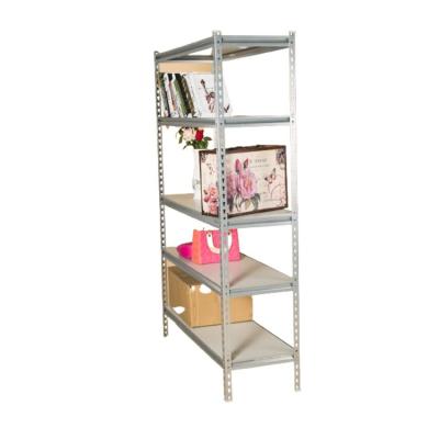 China Suitable for Storage Goods 5 Boltless Corner Tier Metal Slotted Angle Racks Garage Storage Shelf Warehouse Store Shelves for sale