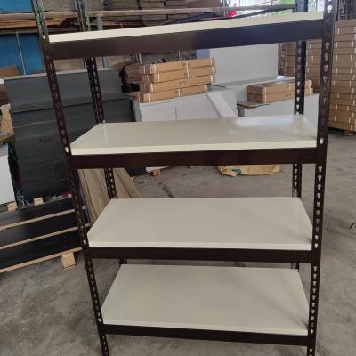 China Suitable for Storage Goods Household Desktop Slotted 5 Tier MDF Adjustable Metal Storage Shelves Steel Display Angle Rack for sale