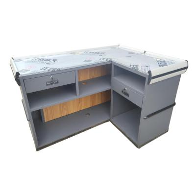 China Convenience Store Durable Wooden Steel Grocery Wooden Checkout Counter Can Place Goods for sale