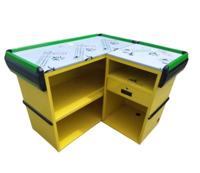 China Durable Factory Gondola Check Out Table Customized Supermarket Checkout Counter Cashier For Store for sale