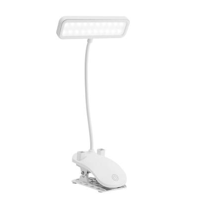 China Modern Dimmable Desk Light Adjustable Bedside Lamp Led Clip Rechargeable Desk Lamp With USB Port For Students for sale