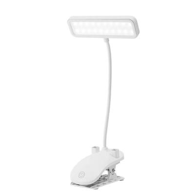 China Modern HBL Clipable Desk Light Dimmable Led Rechargeable Clip Desk Lamp Bedside Lighting With USB Port For Students for sale