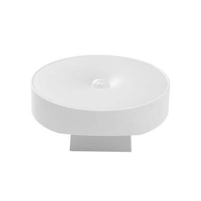 China Modern Rechargeable LED Motion Sensor Night Light Wireless Round USB Night Lamp Cabinet Induction Light for sale